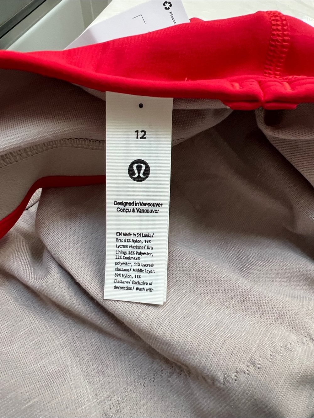 lululemon athletica Flow Y Wrap-Front High-Neck Bra, True Red B/C cup Sz 12, NWT - Picture 10 of 12